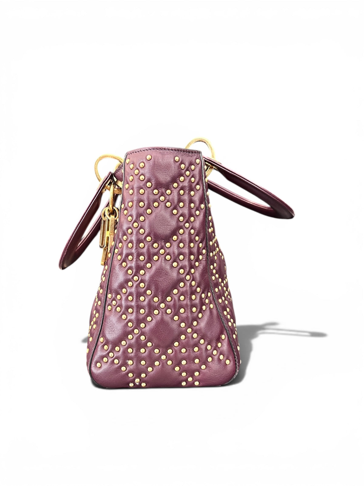 Christian Dior Lady Dior Medium Cannage Clouté Bordeaux.