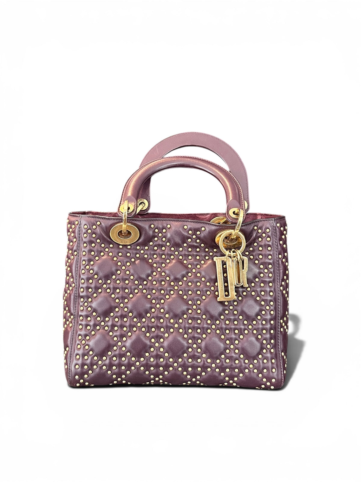 Christian Dior Lady Dior Medium Cannage Clouté Bordeaux.