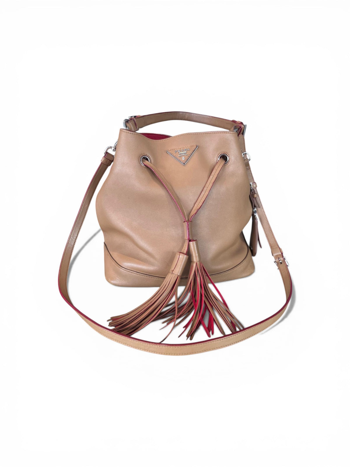 Sac seau Prada en cuir lisse