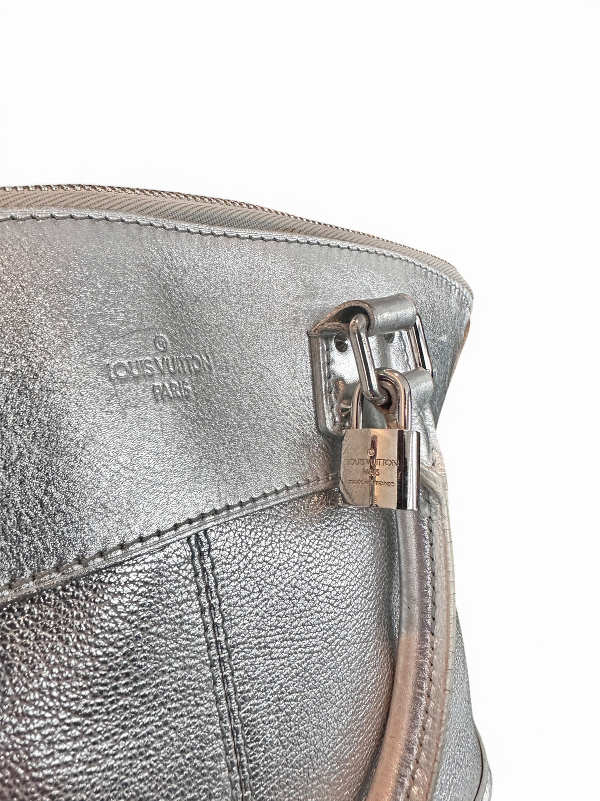 Louis Vuitton Lockit MM Cuir Argenté