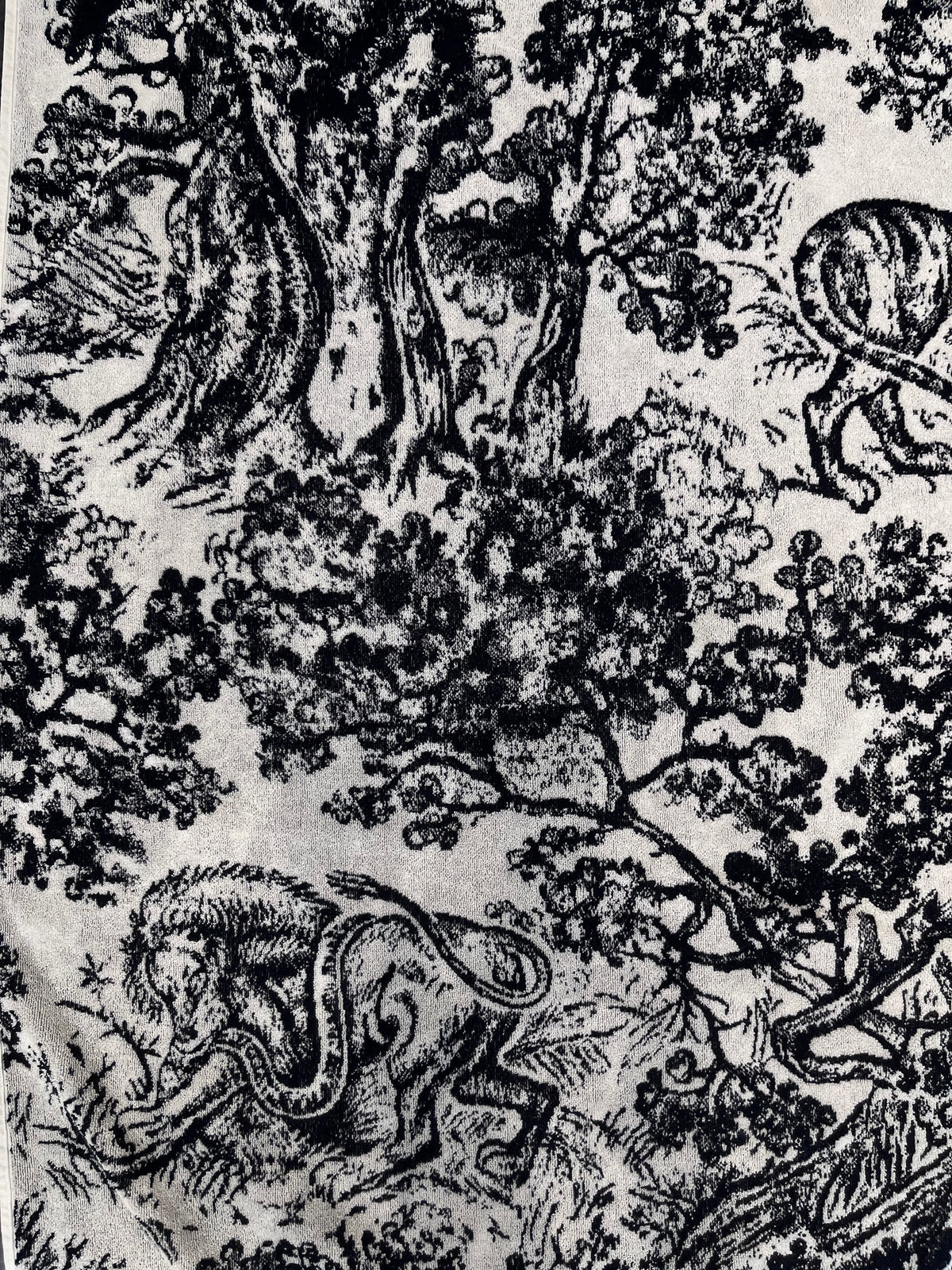 Christian Dior reversible beach towel – navy & white toile de Jouy motif