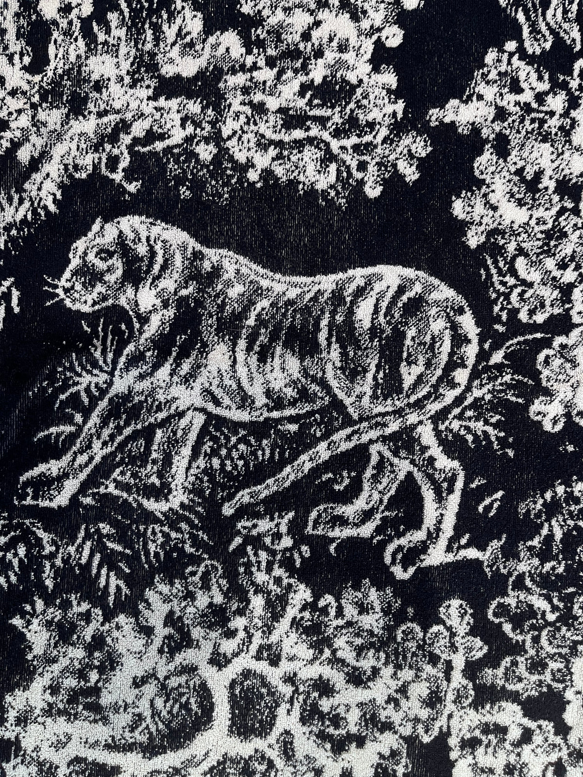 Christian Dior reversible beach towel – navy & white toile de Jouy motif