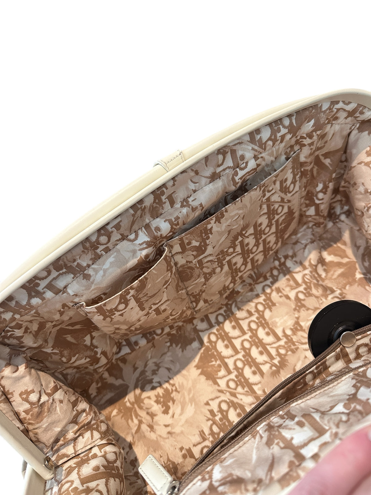 CHRISTIAN DIOR – Cream Leather Large Detective Bag