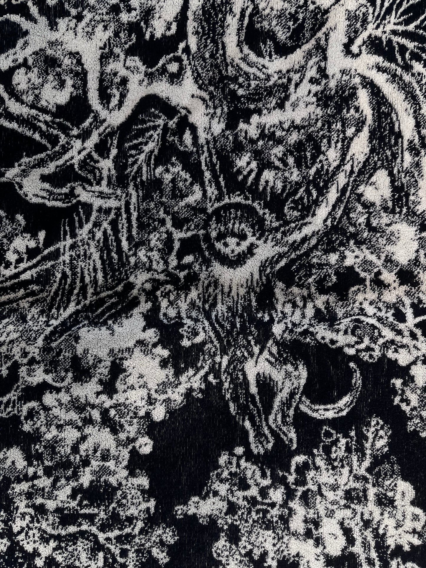 Christian Dior reversible beach towel – navy & white toile de Jouy motif