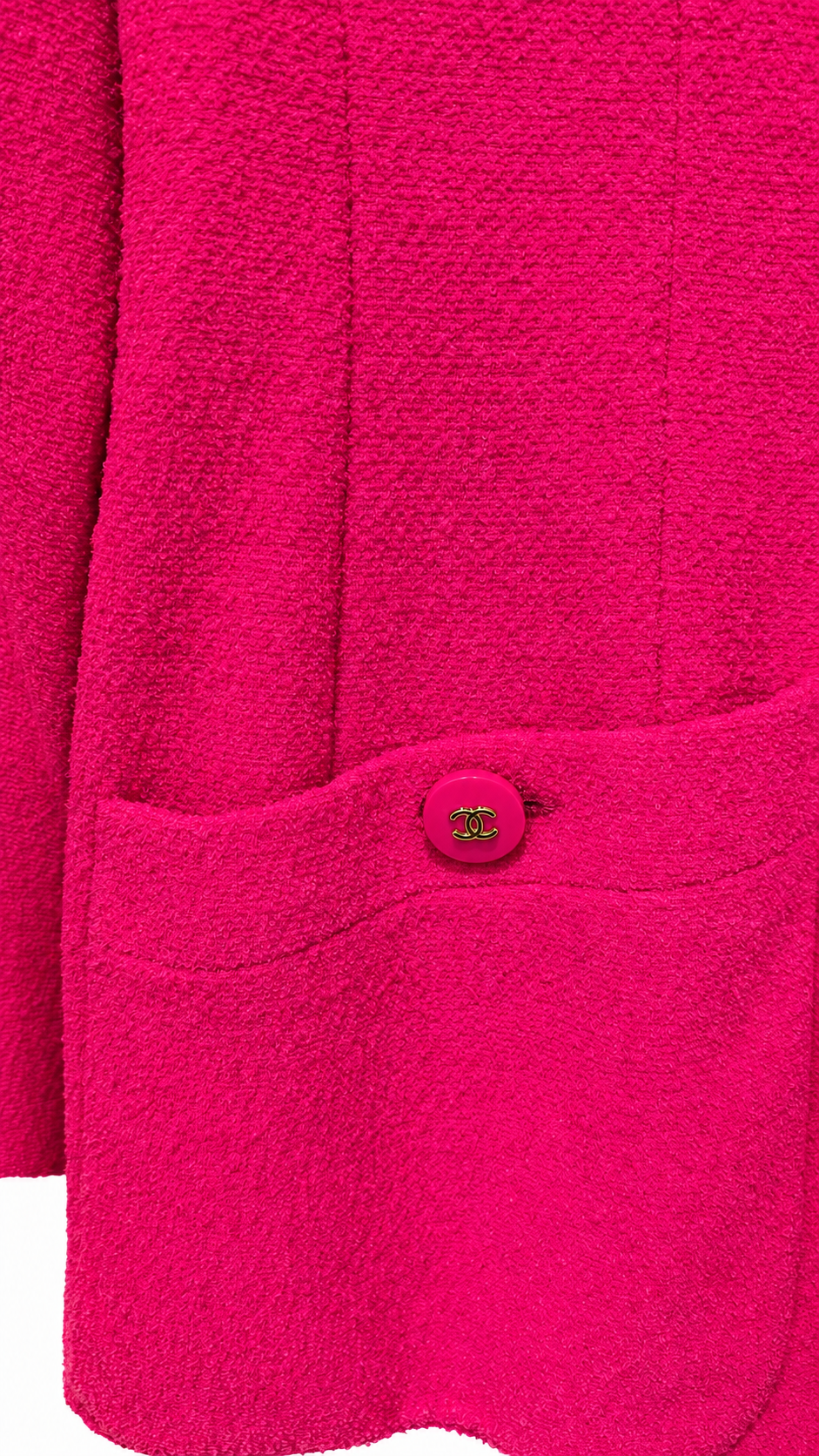 Veste Chanel Boutique rose fuchsia – Boutons CC dorés taille 38