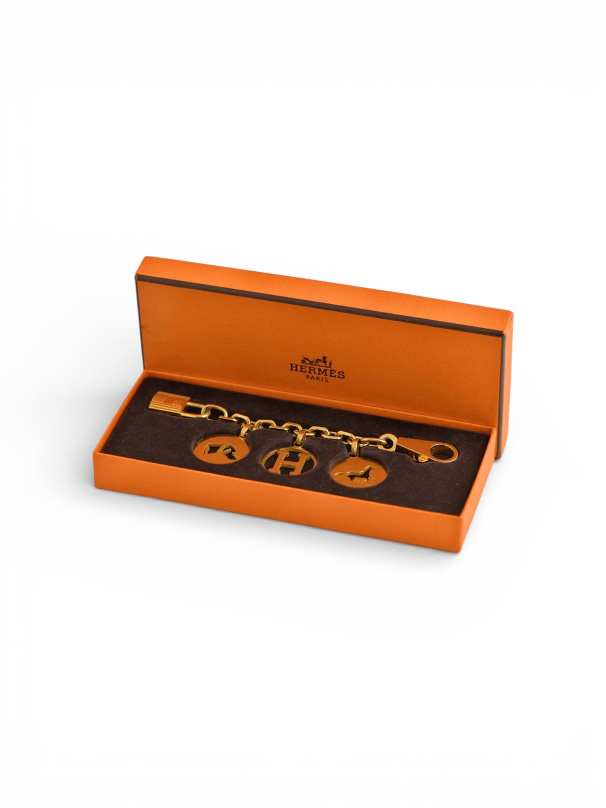 Bijou de sac Hermès – Chaîne métallique dorée