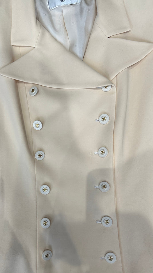 Veste Chanel Boutique en tweed crème – Vintage Karl Lagerfeld (circa 1988–1992)