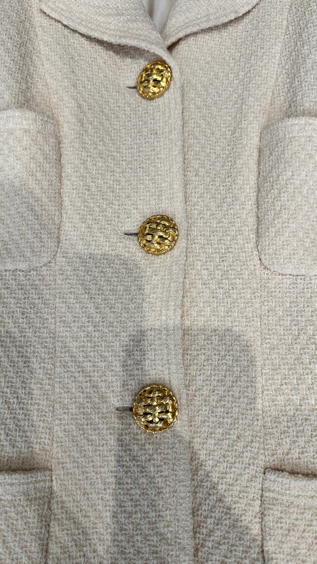 Veste Chanel Boutique en tweed crème – Vintage Karl Lagerfeld (circa 1988–1992)