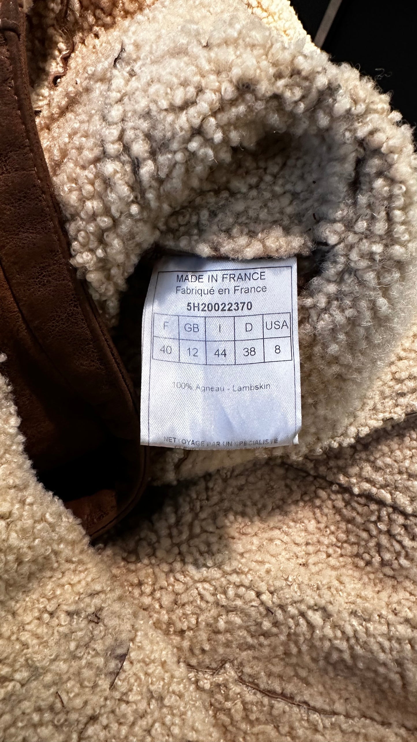 Veste 100 % cuir d’agneau Dior Vintage