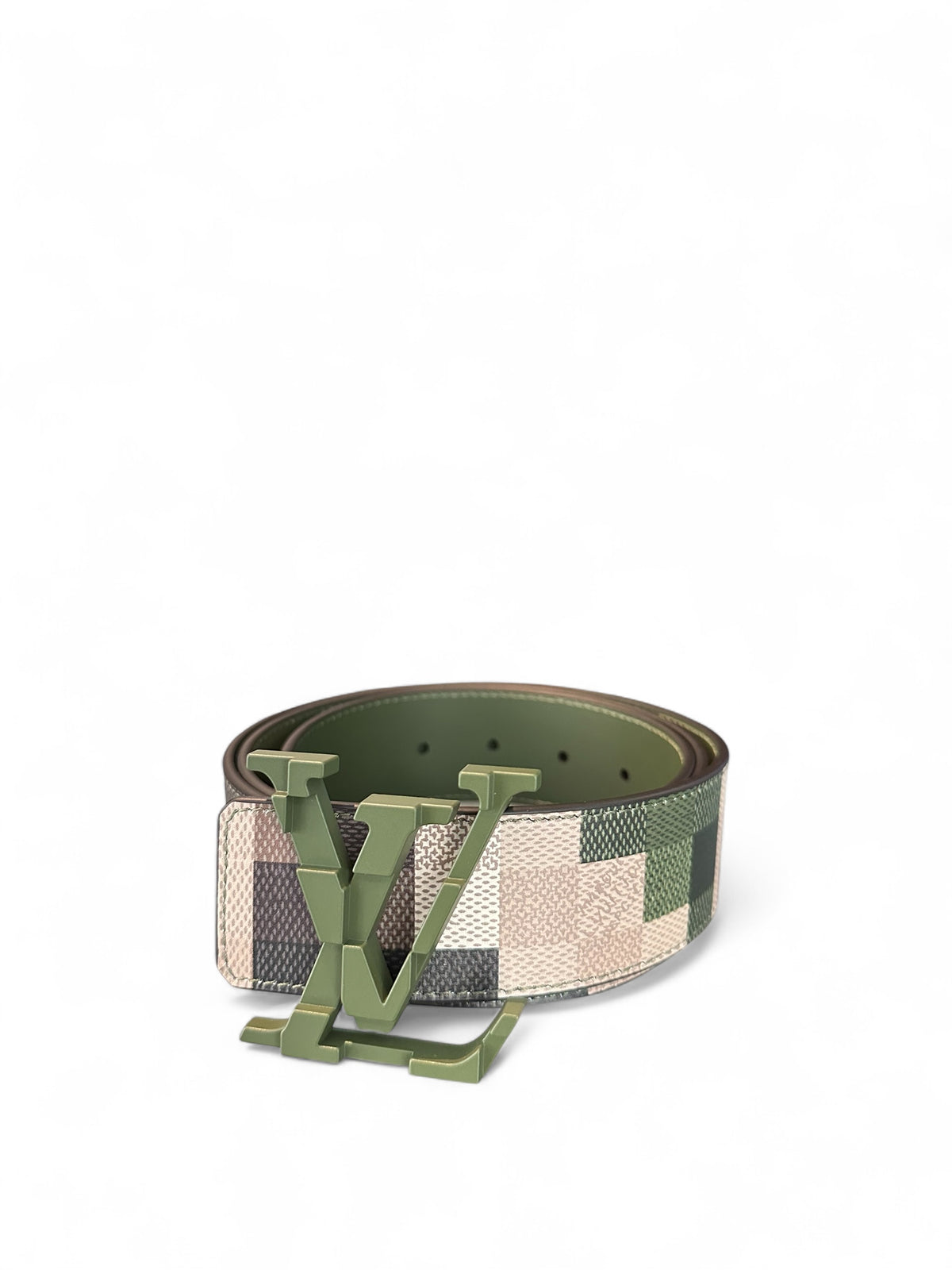 Louis Vuitton LV Mega Pixel 40mm Ceinture Réversible Damoflage Vert Damier
