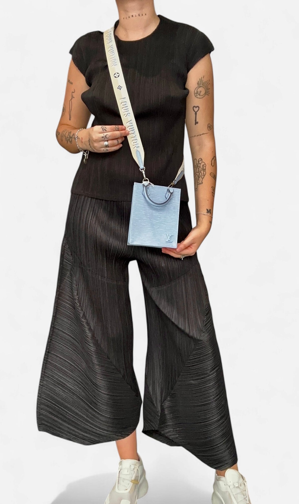 Sac Cabas Plat Louis Vuitton Cui epir Bleu + bandoulière