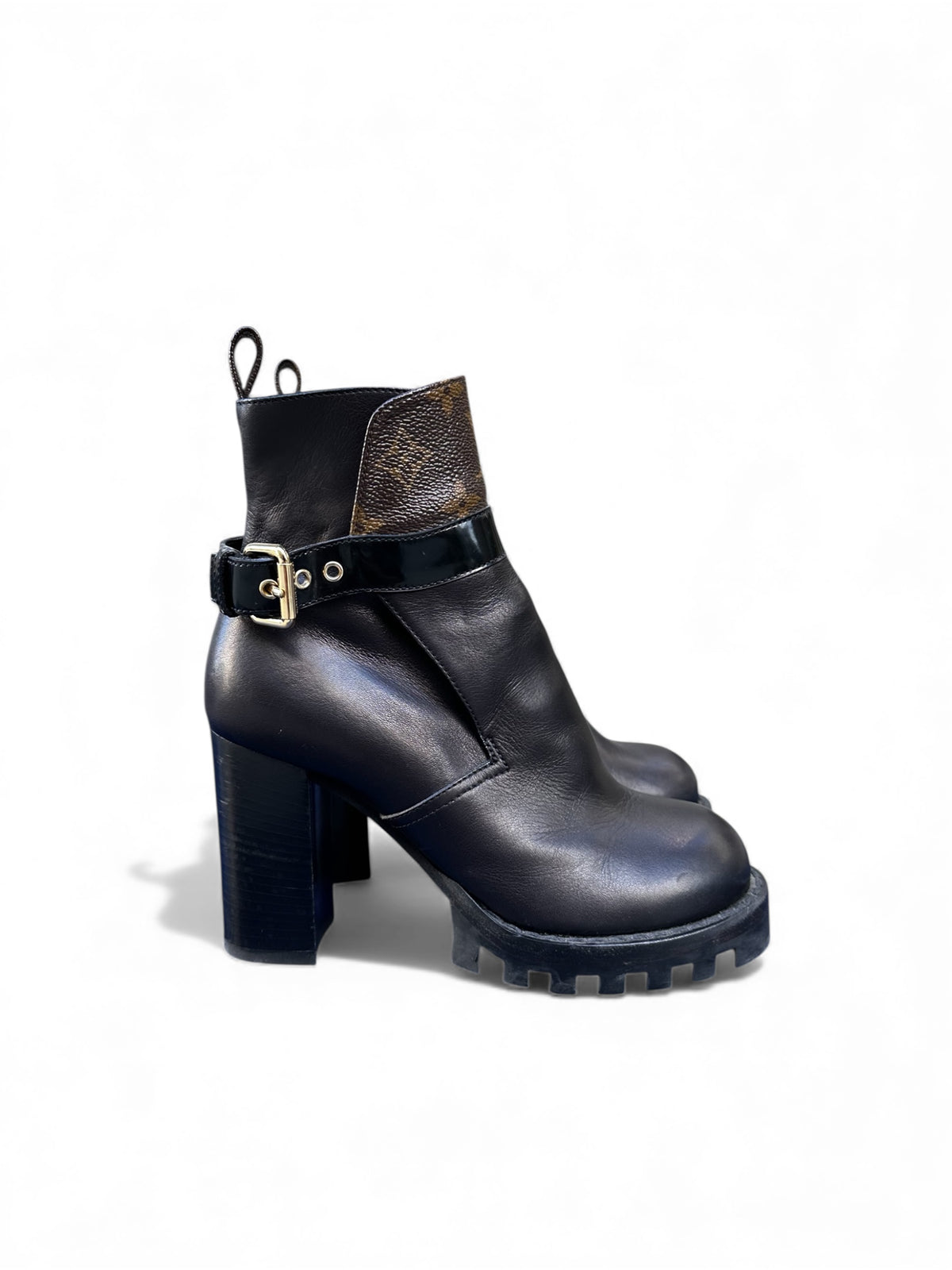 Leather ankle boots with Louis Vuitton monogram