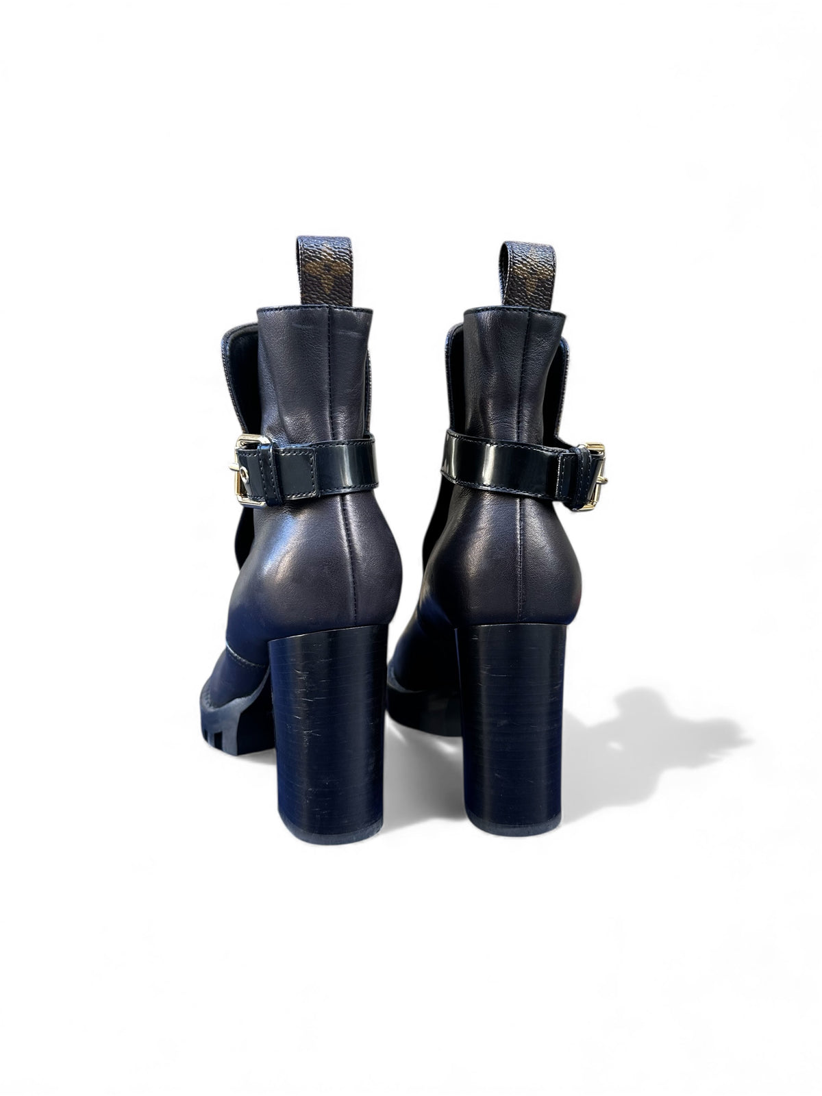 Leather ankle boots with Louis Vuitton monogram