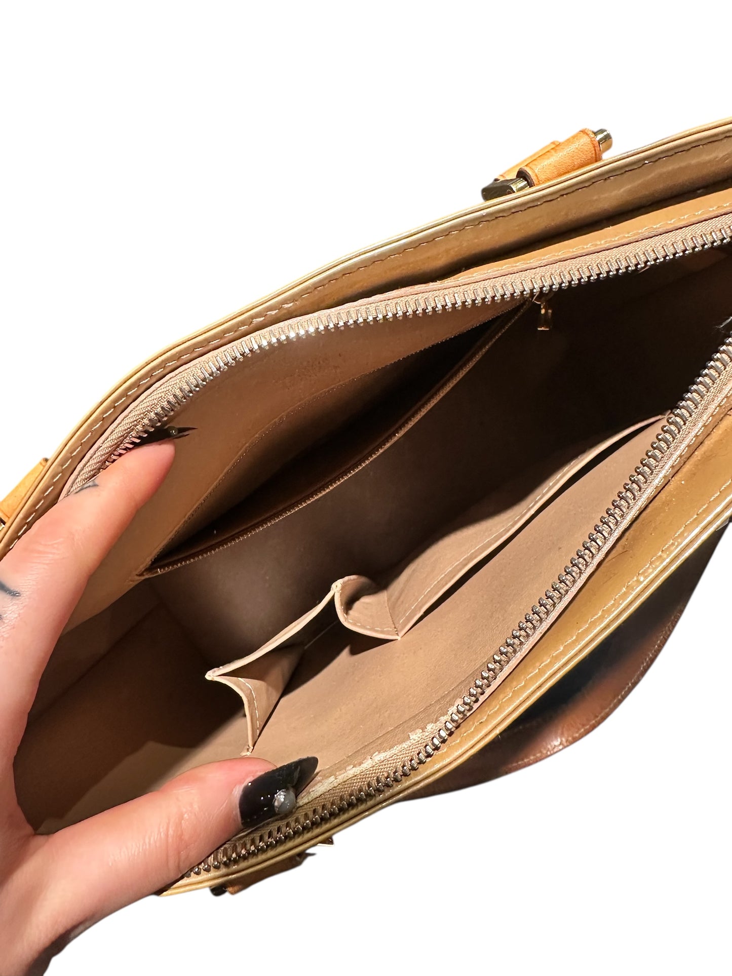 LOUIS VUITTON – Sac cabas Monogram Vernis bronze