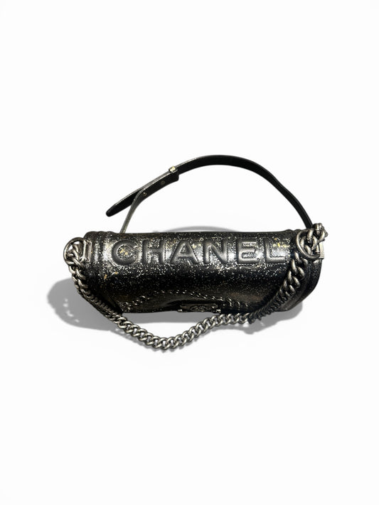 Chanel Boy Old Medium – Crystal Glitter (argent)