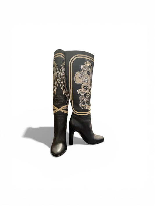 Bottes Hermès Joan – imprimé Brides de Gala