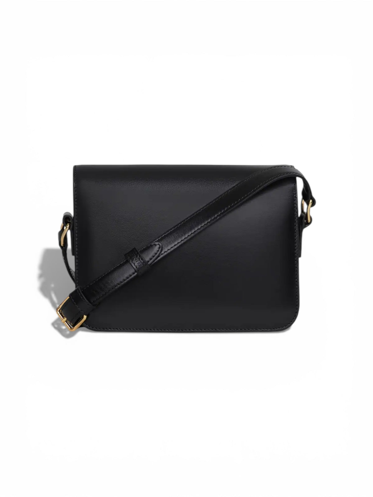 Celine Triomphe bag in smooth black leather