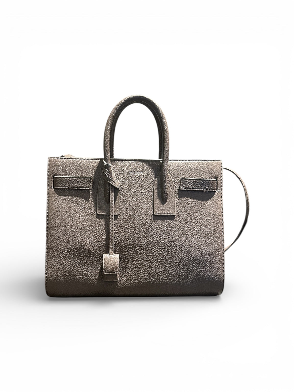 Saint Laurent Sac de Jour in greige grained leather