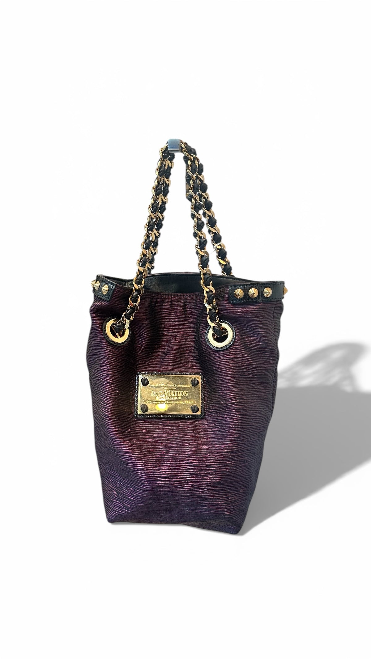Louis Vuitton – NeoNoé Double Geste black/purple leather & canvas bag