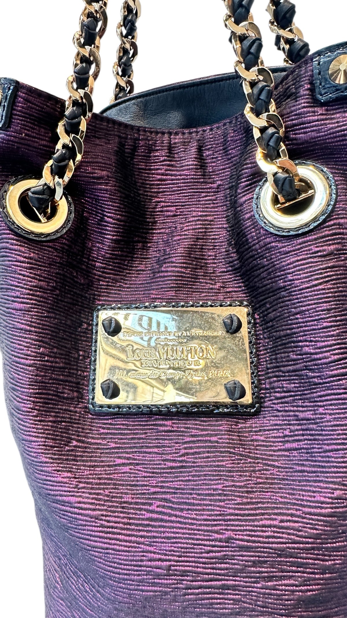 Louis Vuitton – NeoNoé Double Geste black/purple leather & canvas bag