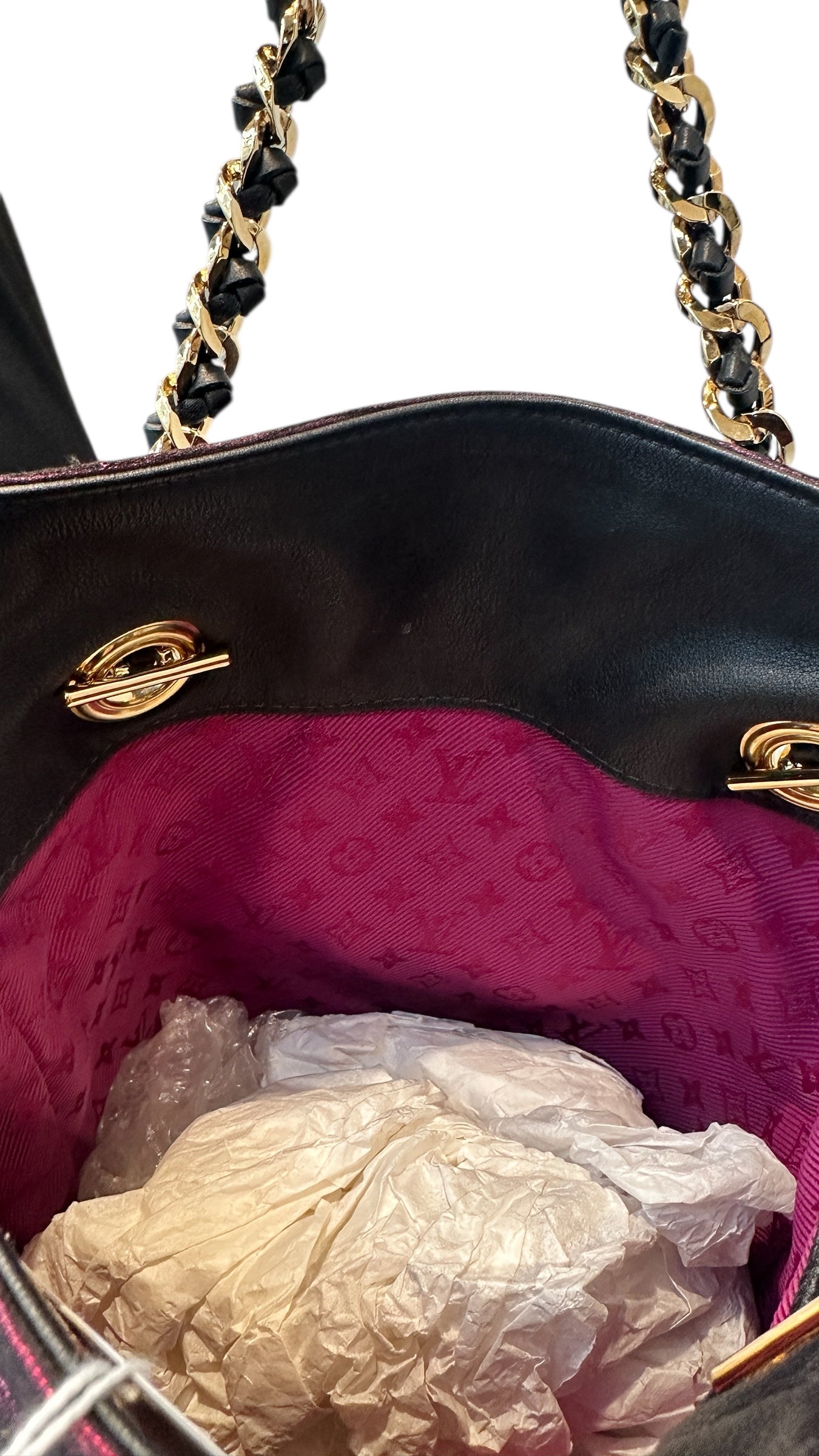 Louis Vuitton – Sac NeoNoé Double Geste cuir & toile noir / violet