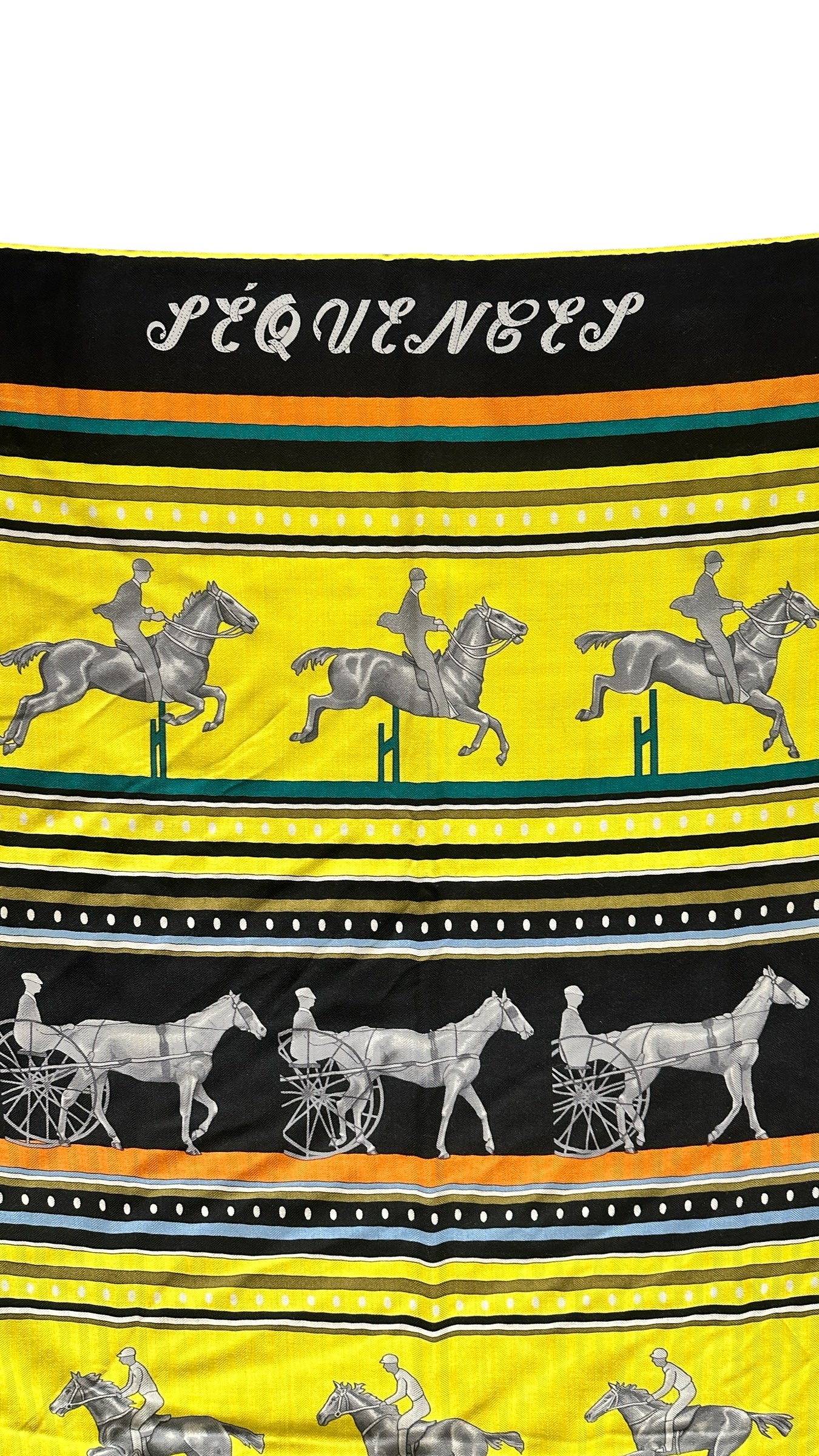 Hermès – 140 Cashmere Shawl, Equestrian motif