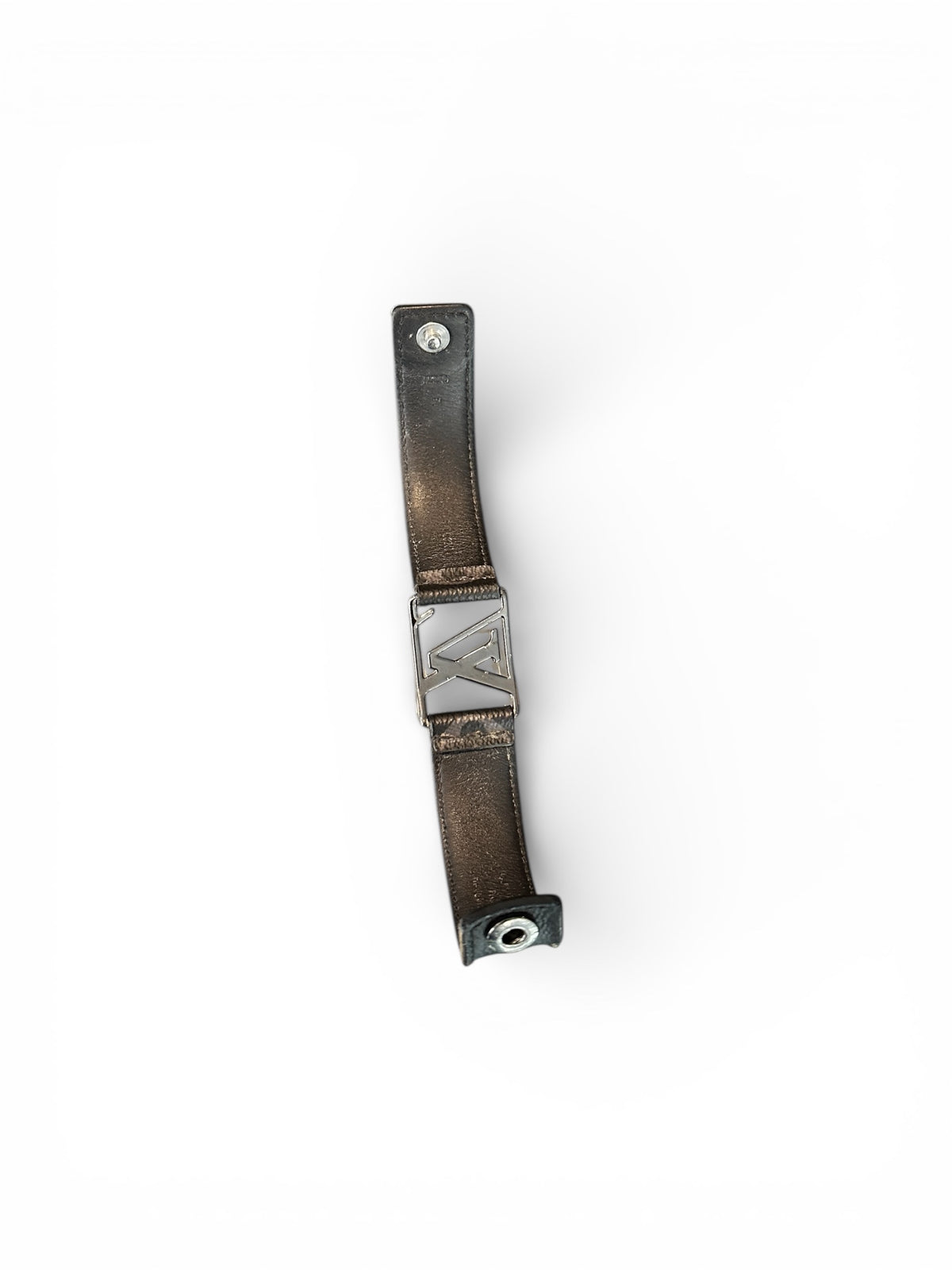 Bracelet Louis Vuitton – Monogram Eclipse, fermoir LV argenté