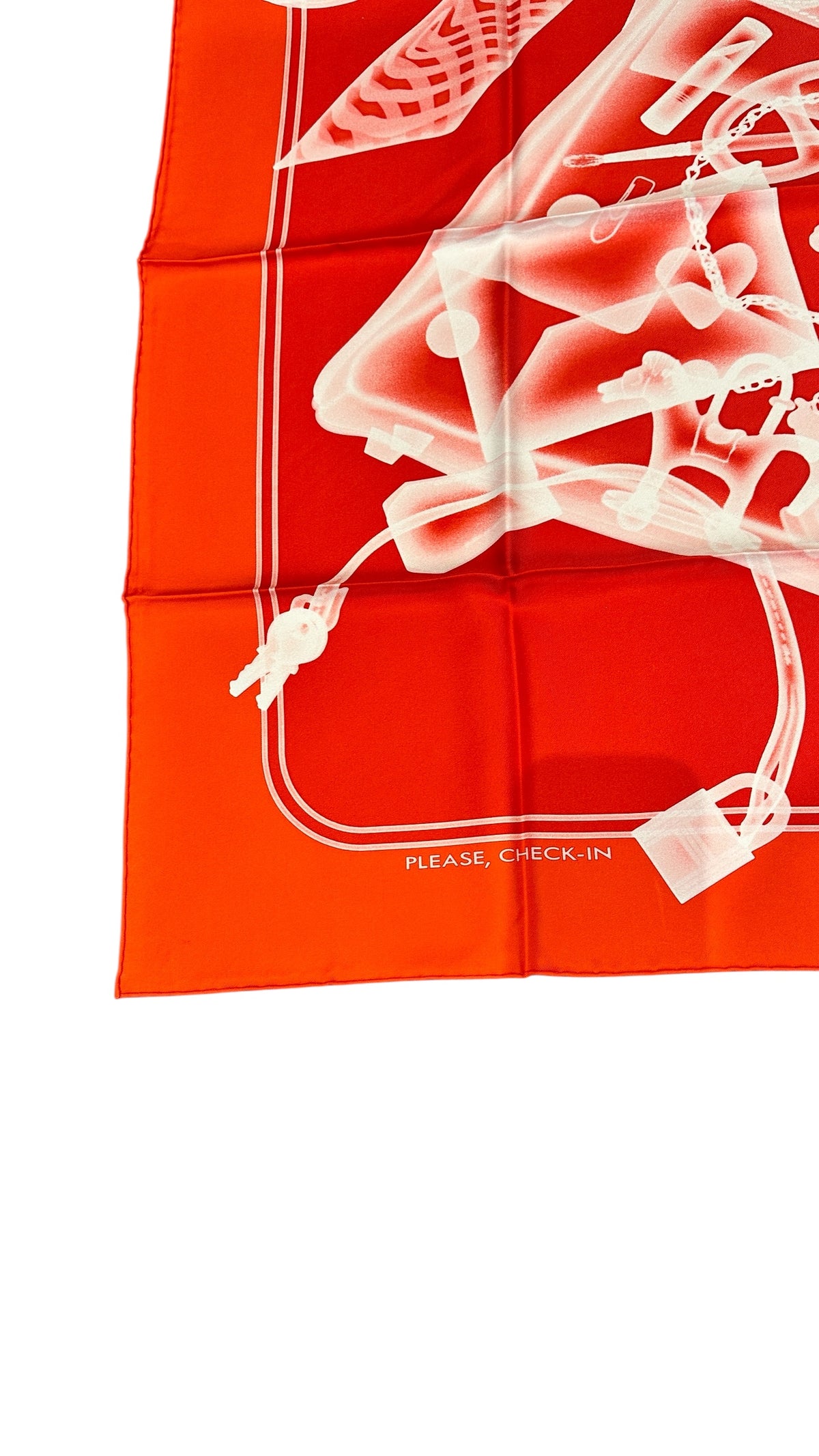 90cm "please check in" silk twill scarf - 2020 Hermès