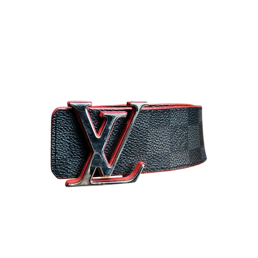 Ceinture LV Initiales cuir noir