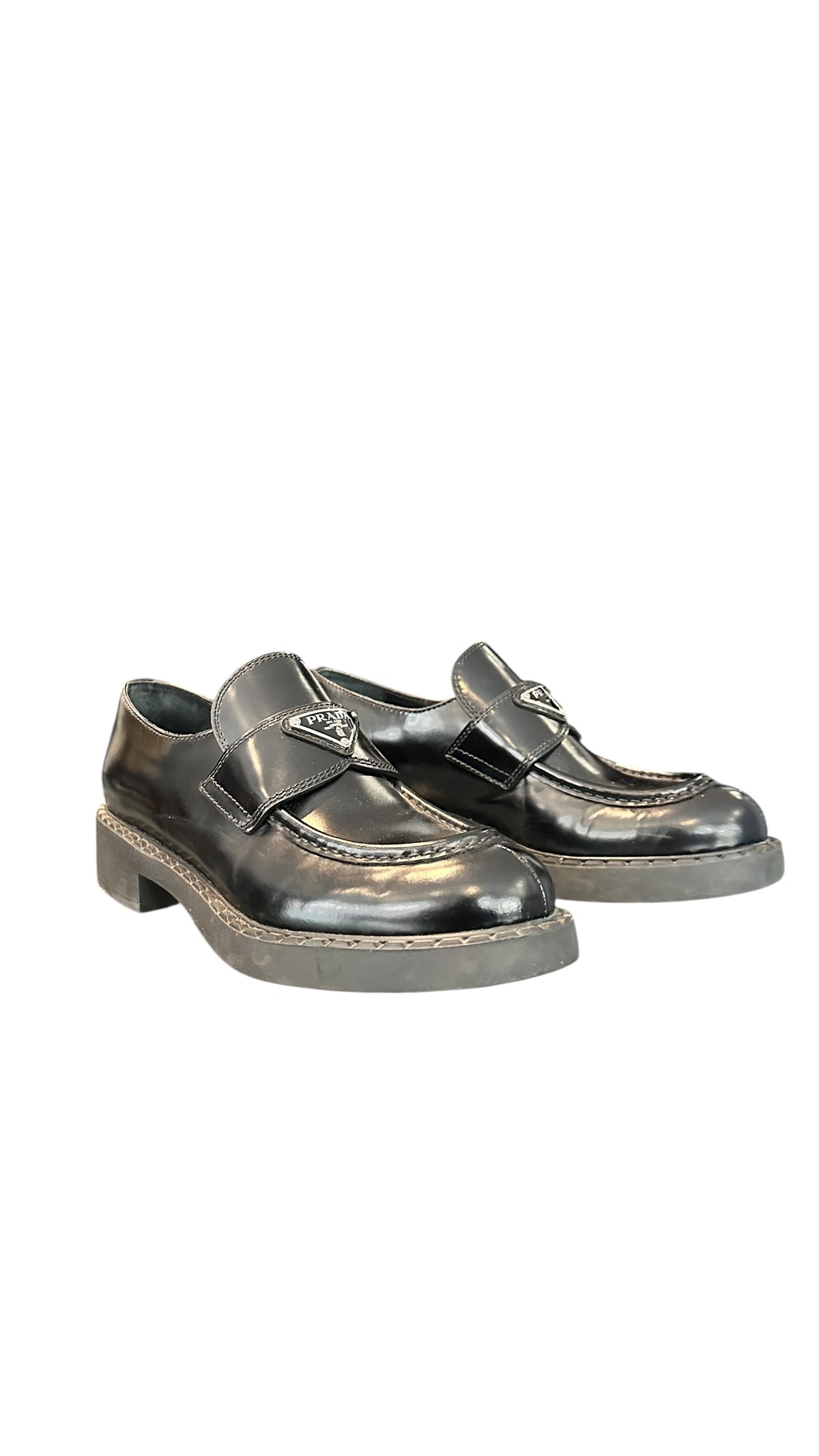 Prada Black Leather Loafers - 40