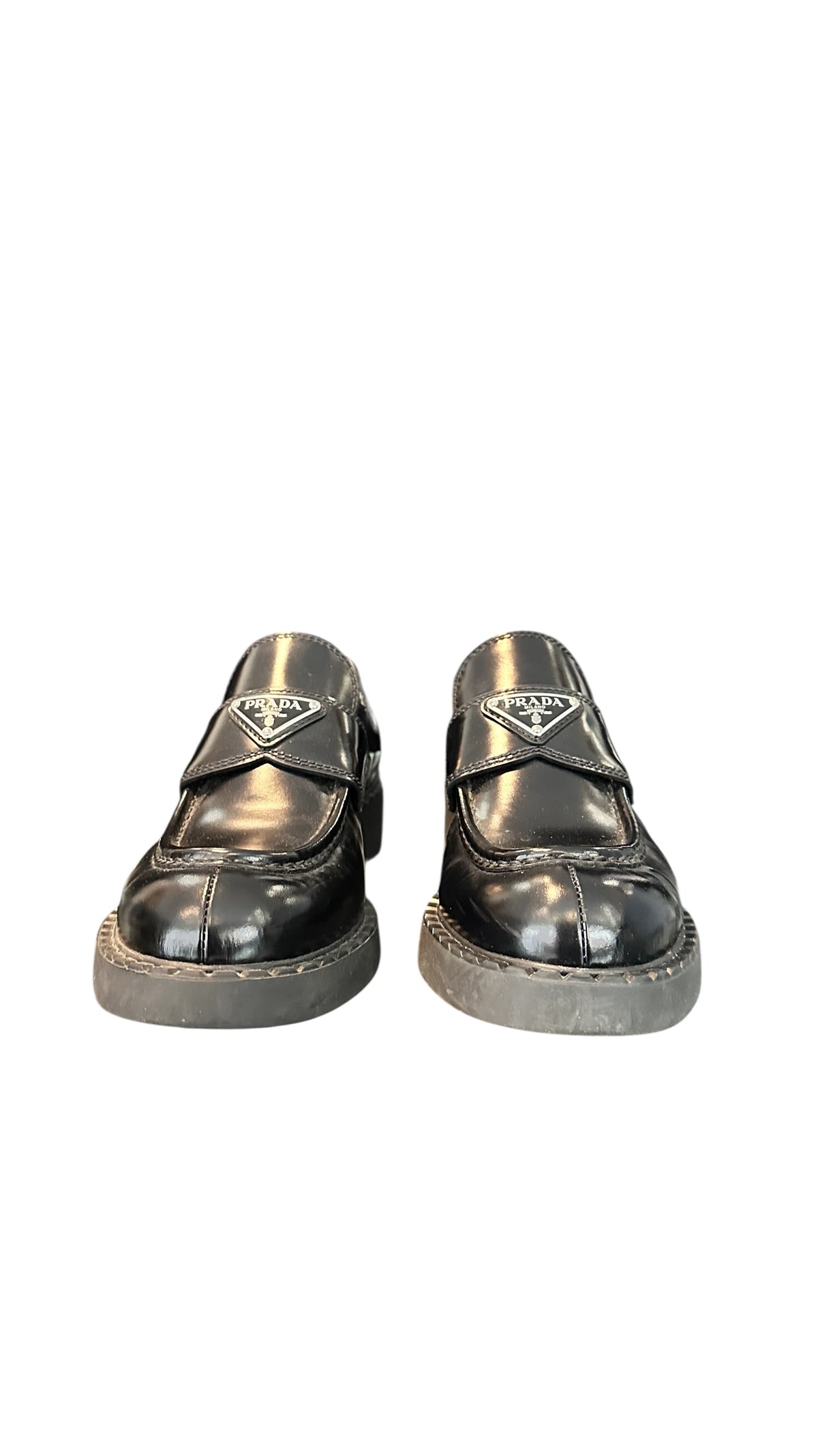 Prada Black Leather Loafers - 40