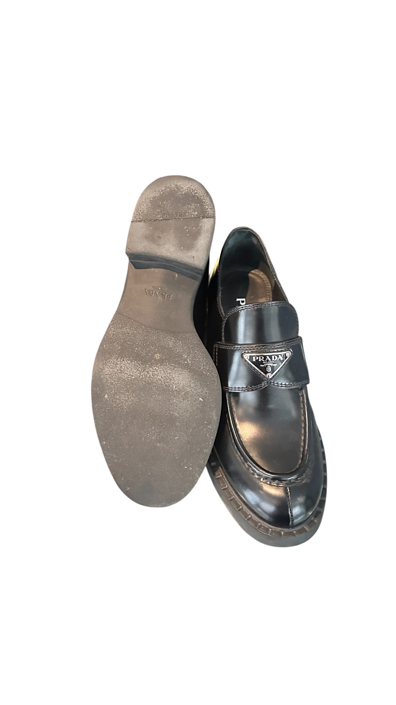 Mocassins en cuir noir Prada - 40