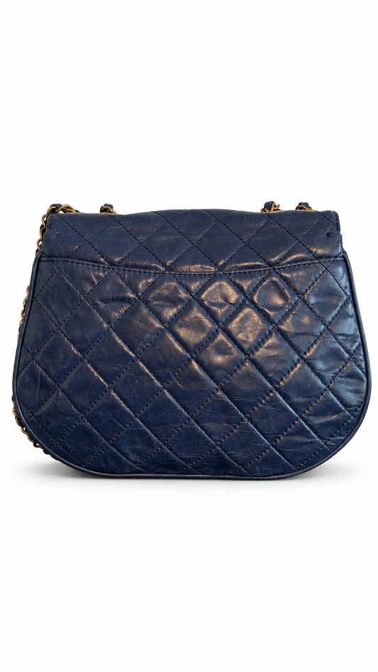 Sac à rabat à bulles en cuir matelassé Chanel CC