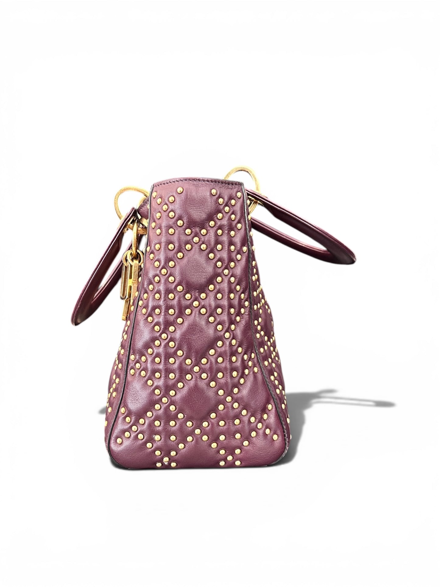 Christian Dior Lady Dior Medium Cannage Clouté Bordeaux.