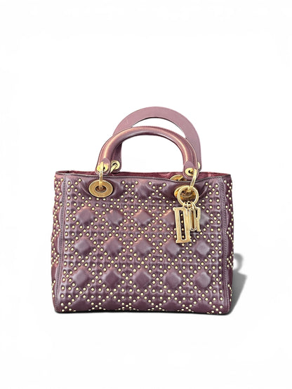 Christian Dior Lady Dior Medium Cannage Clouté Bordeaux.
