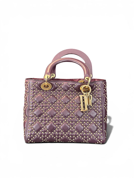 Christian Dior Lady Dior Medium Cannage Clouté Bordeaux.