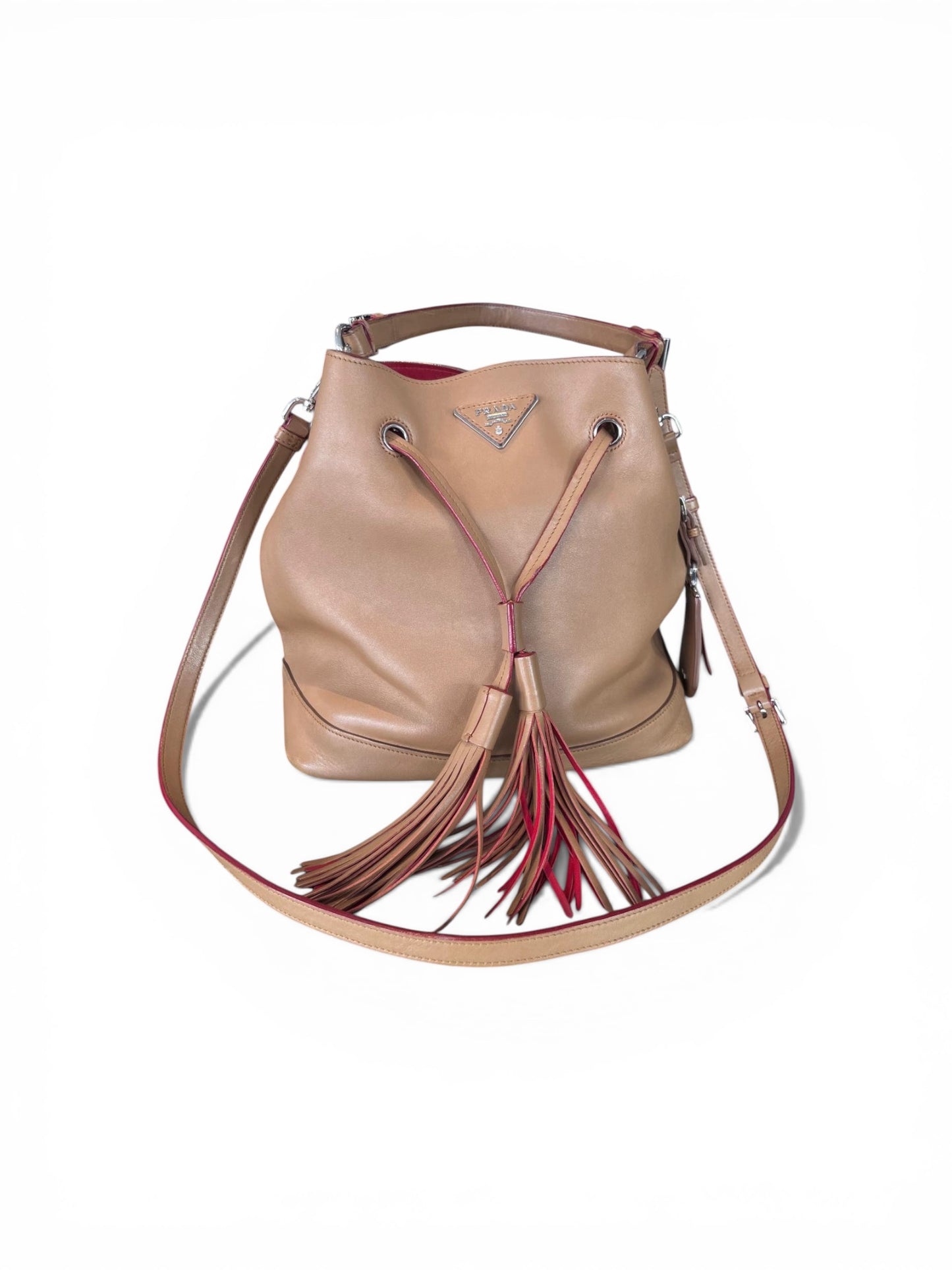 Prada smooth leather bucket bag