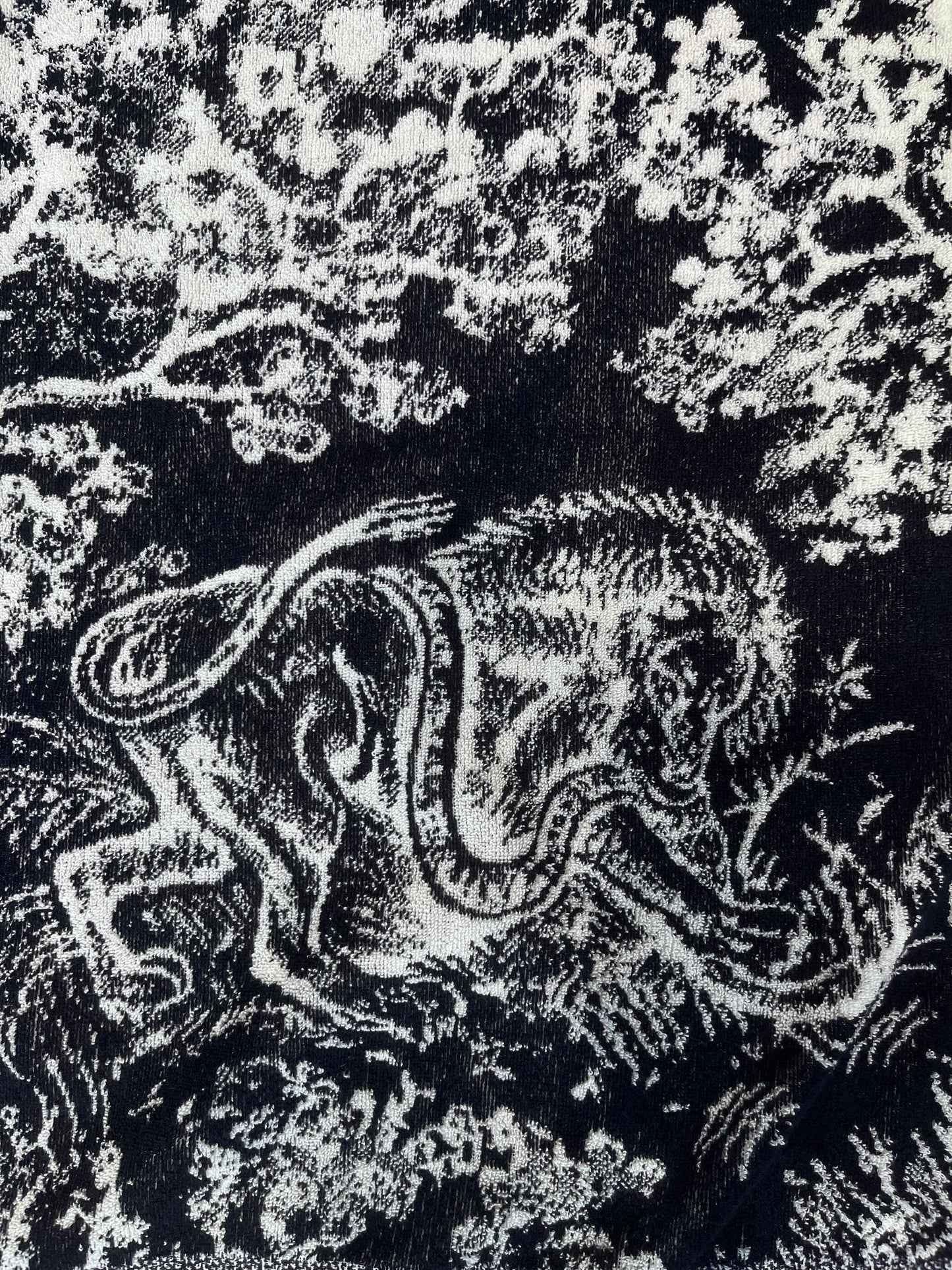 Christian Dior reversible beach towel – navy & white toile de Jouy motif