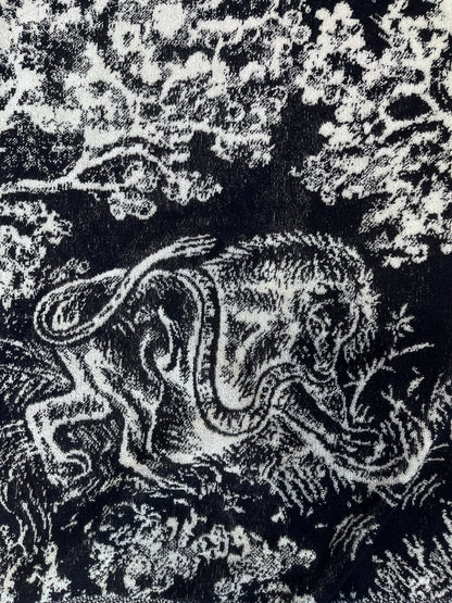Christian Dior reversible beach towel – navy & white toile de Jouy motif