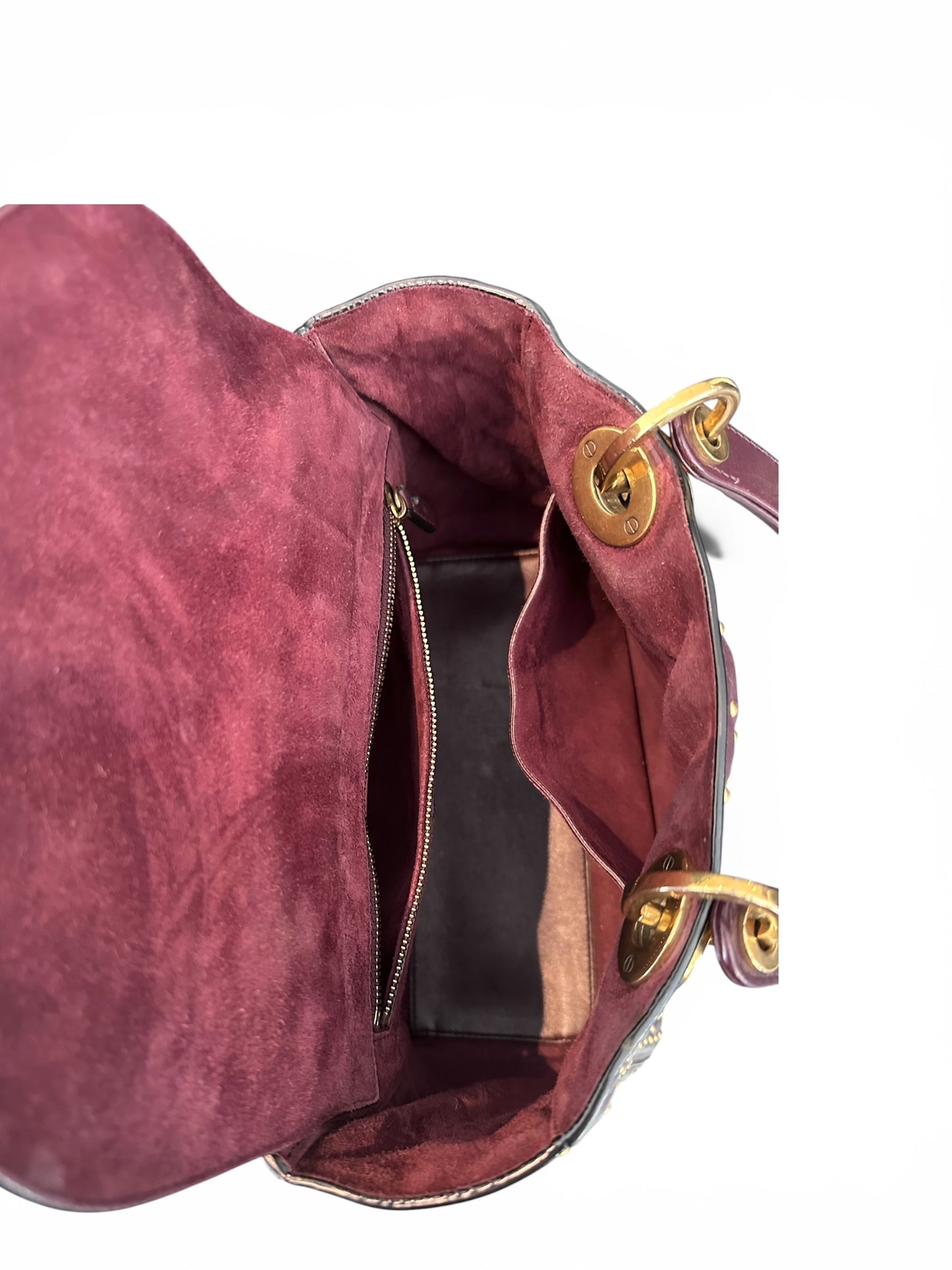 Christian Dior Lady Dior Medium Cannage Clouté Bordeaux.