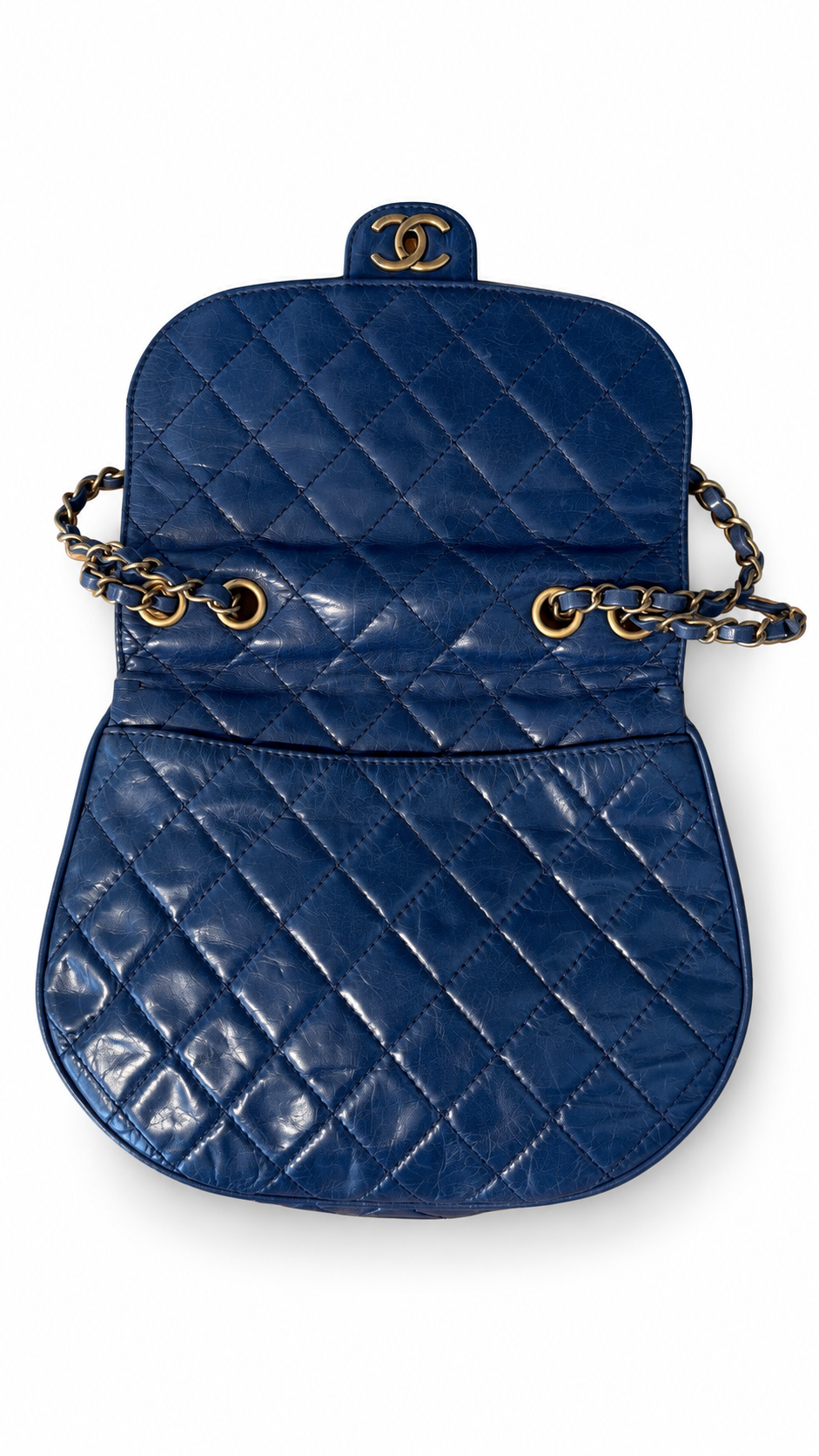 Sac à rabat à bulles en cuir matelassé Chanel CC
