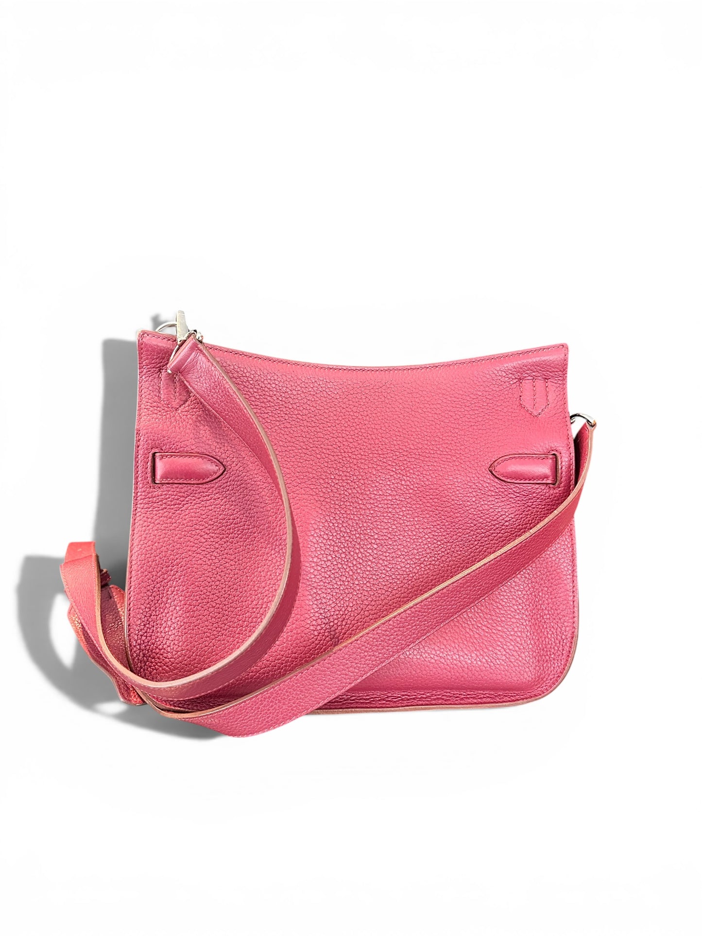 Sac Hermès Jypsière 28 en cuir Taurillon Clémence coloris Rose Tyrien