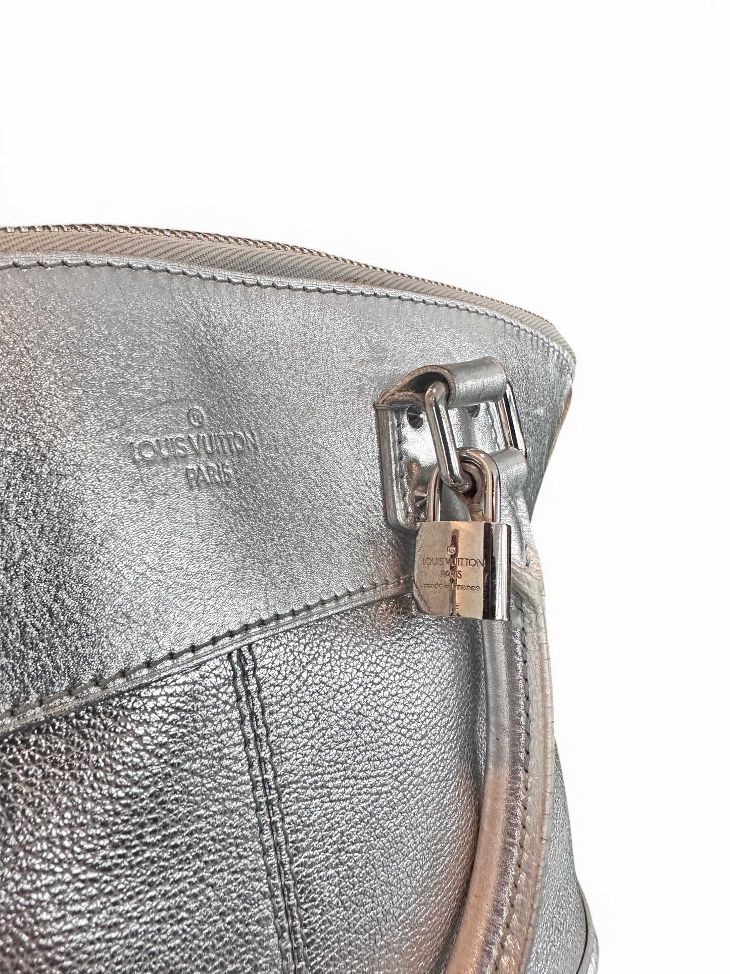 Louis Vuitton Lockit MM Cuir Argenté