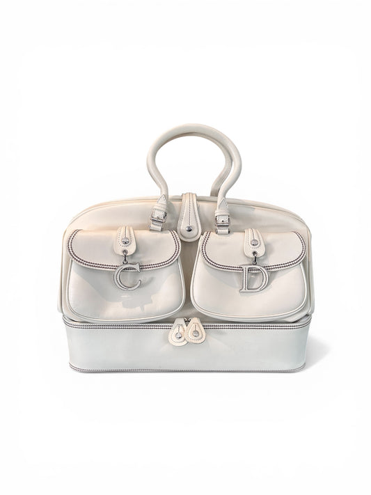 CHRISTIAN DIOR – Detective Large en cuir crème