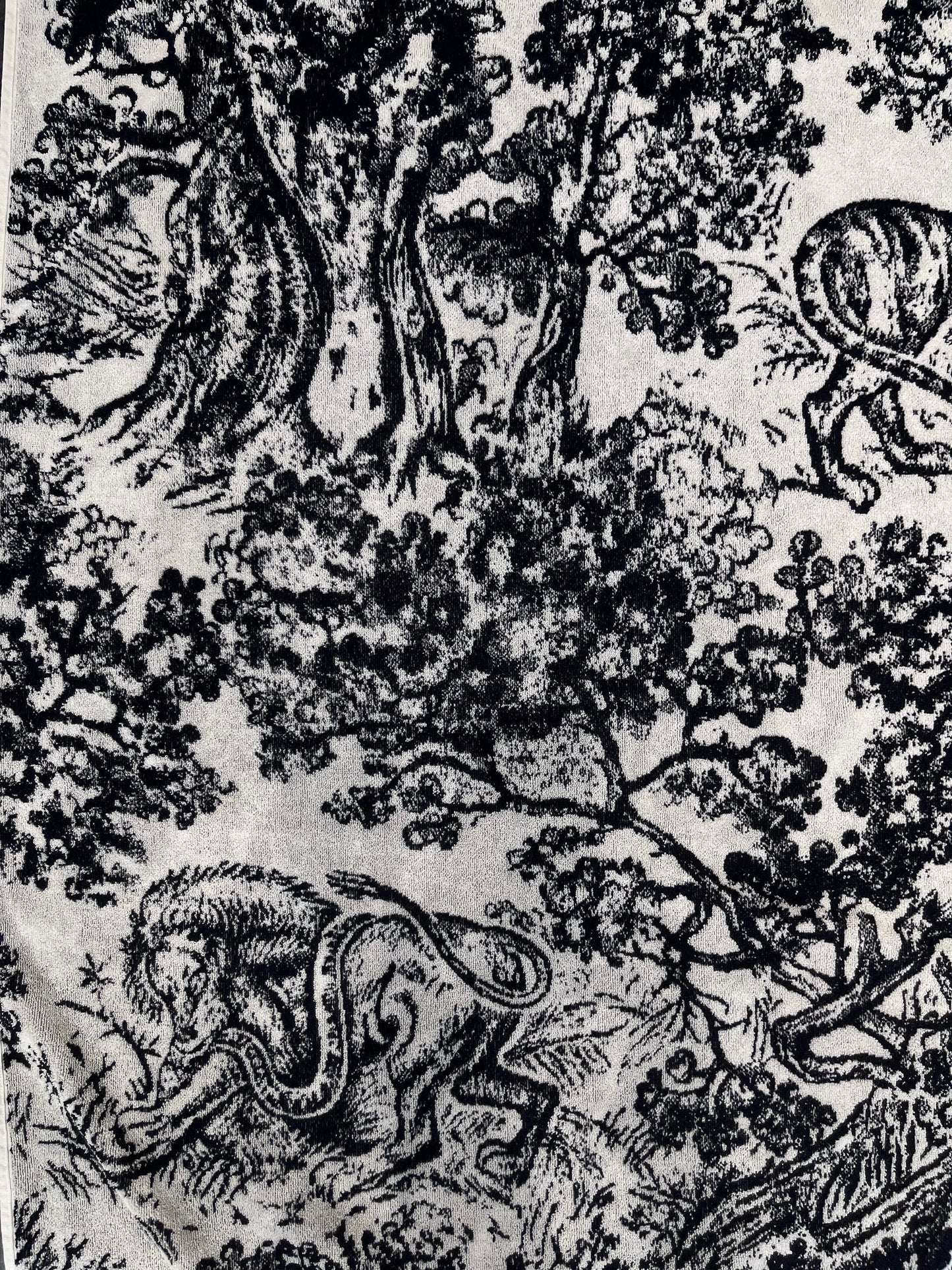Christian Dior reversible beach towel – navy & white toile de Jouy motif