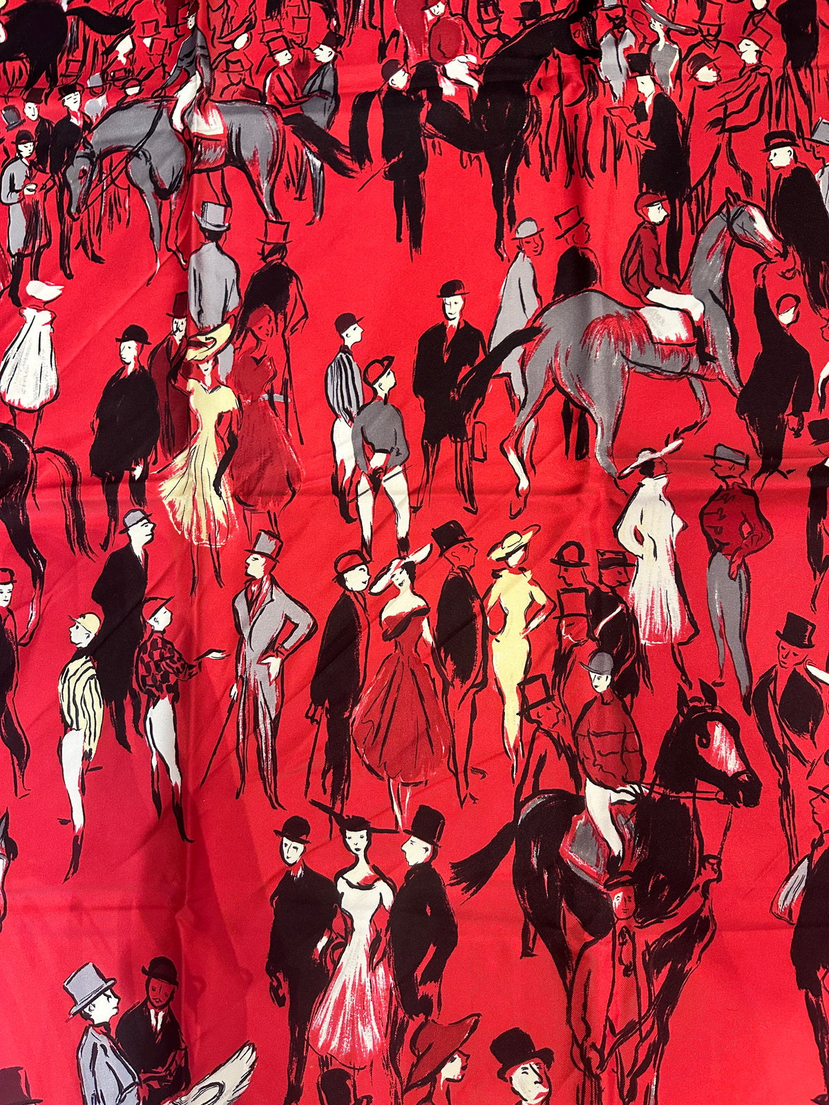 Carré Hermès 90 « Paddock » – Rouge