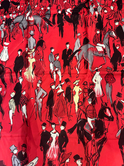 Carré Hermès 90 « Paddock » – Rouge