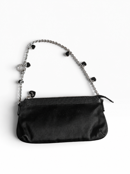 Pochette Gucci Charm Chain – Satin noir