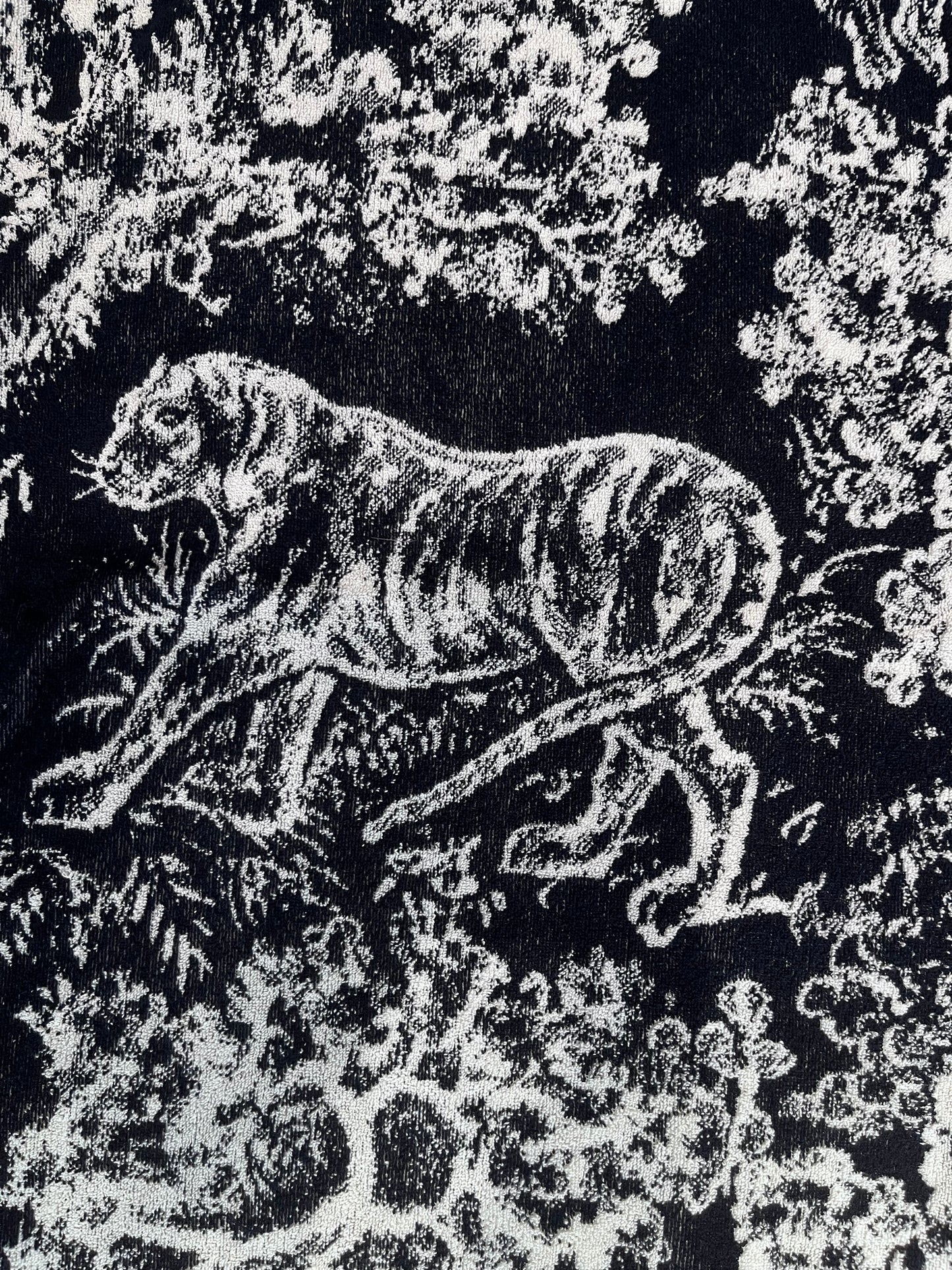 Christian Dior reversible beach towel – navy & white toile de Jouy motif