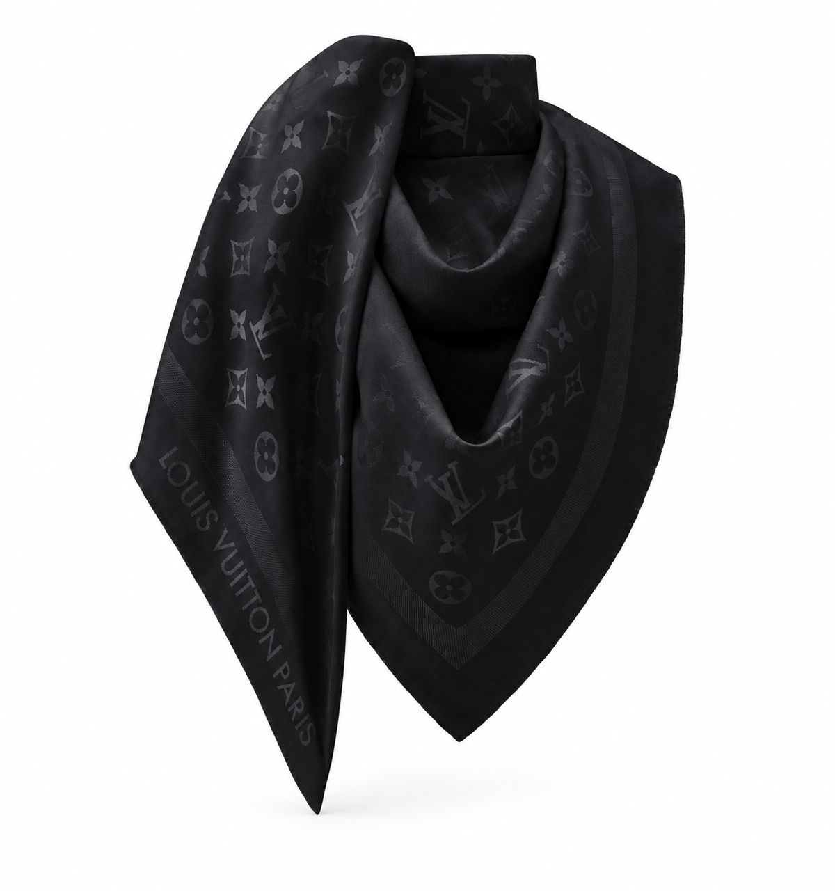 Châle Monogram Shine Louis Vuitton – Noir